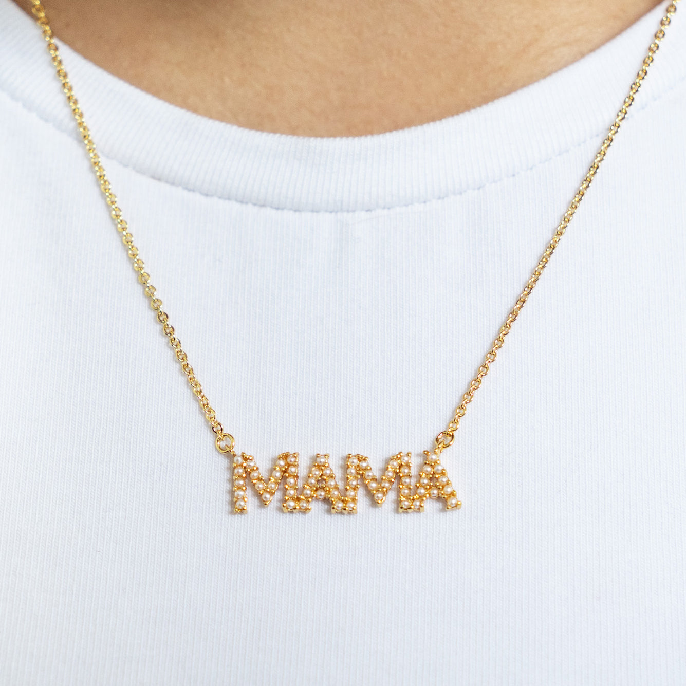 18K Gold Mama Pearl Necklace