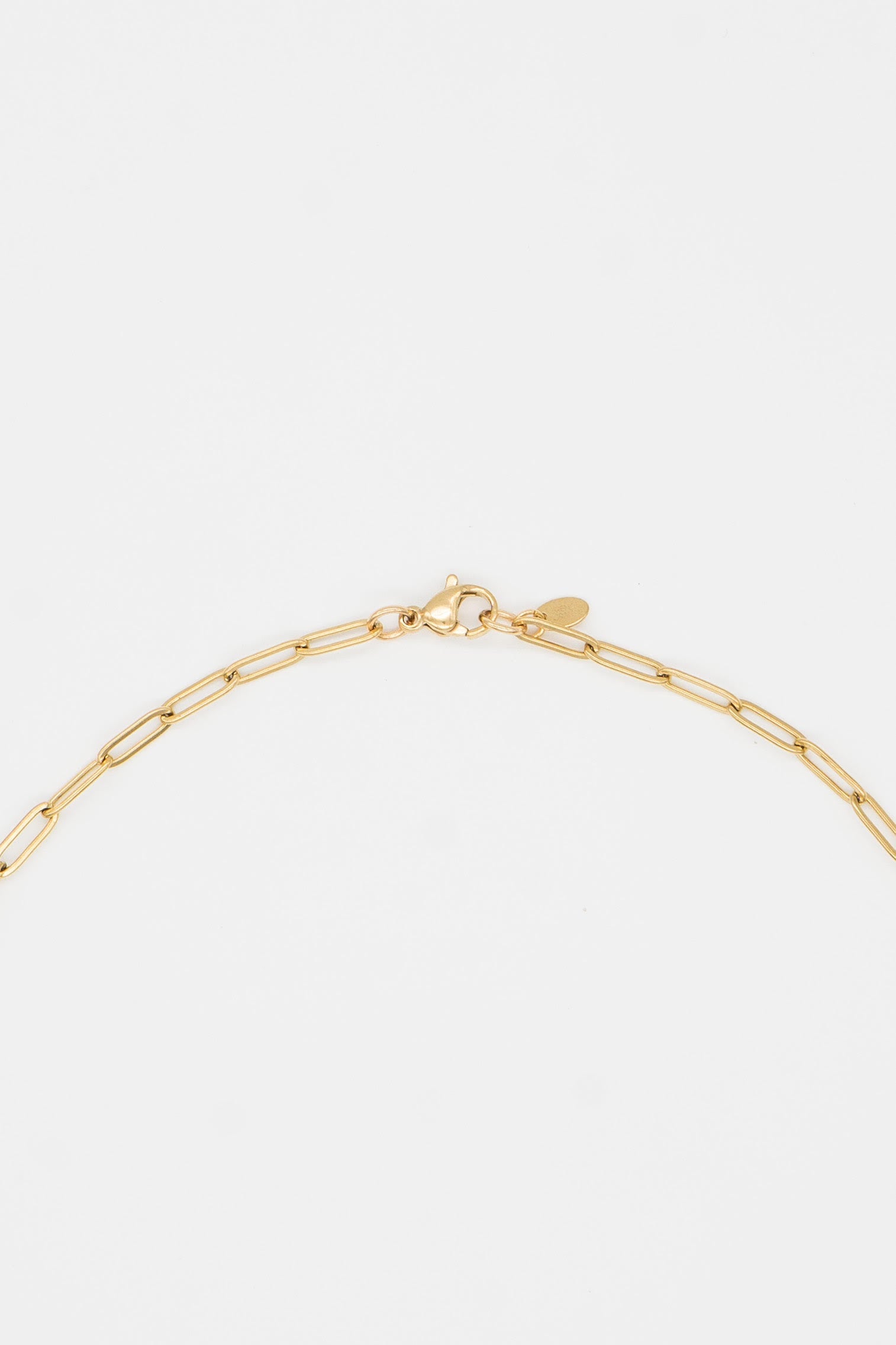24K Gold Aspen Initial Paperclip Chain Necklace