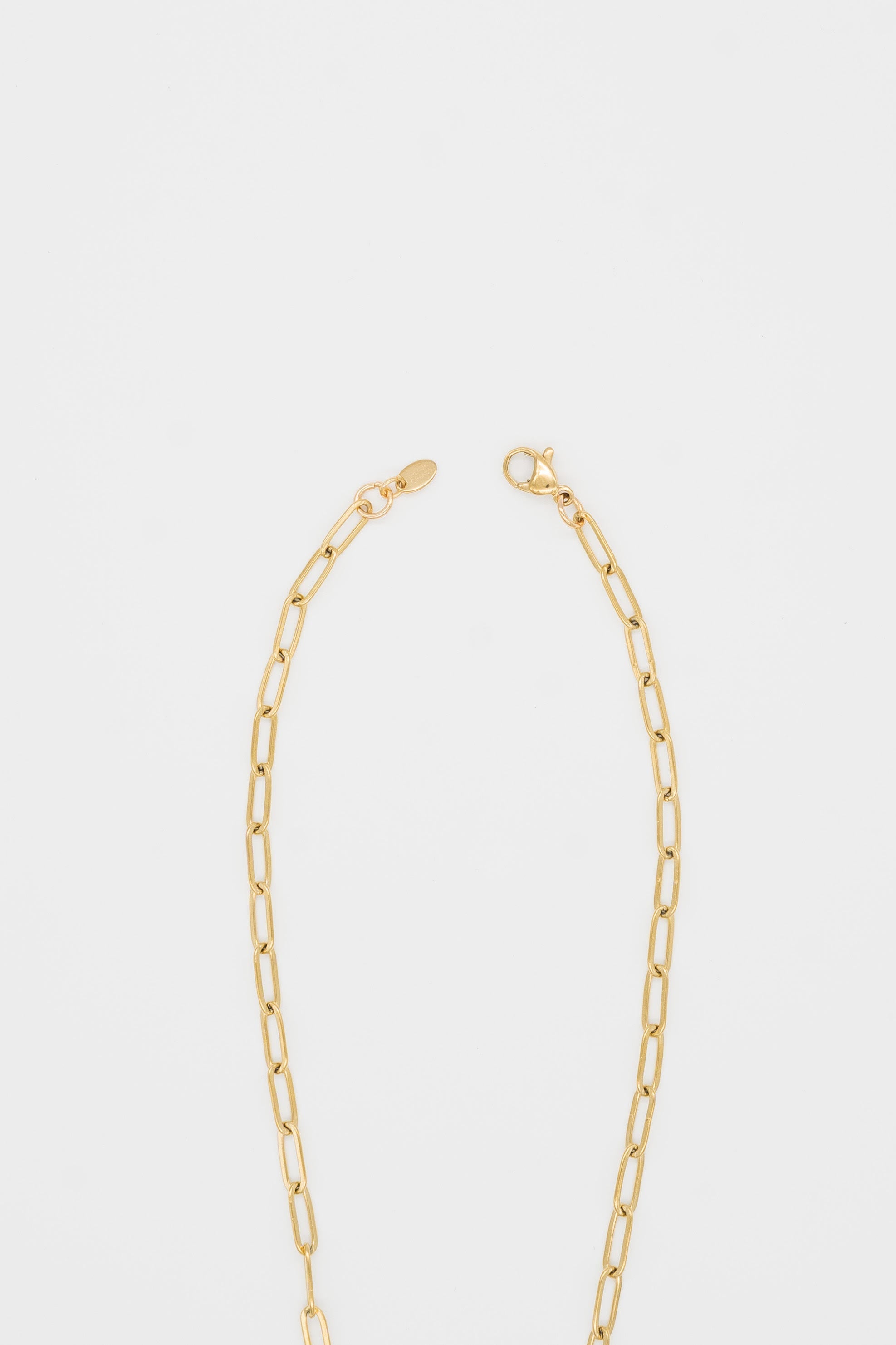 24K Gold Aspen Initial Paperclip Chain Necklace