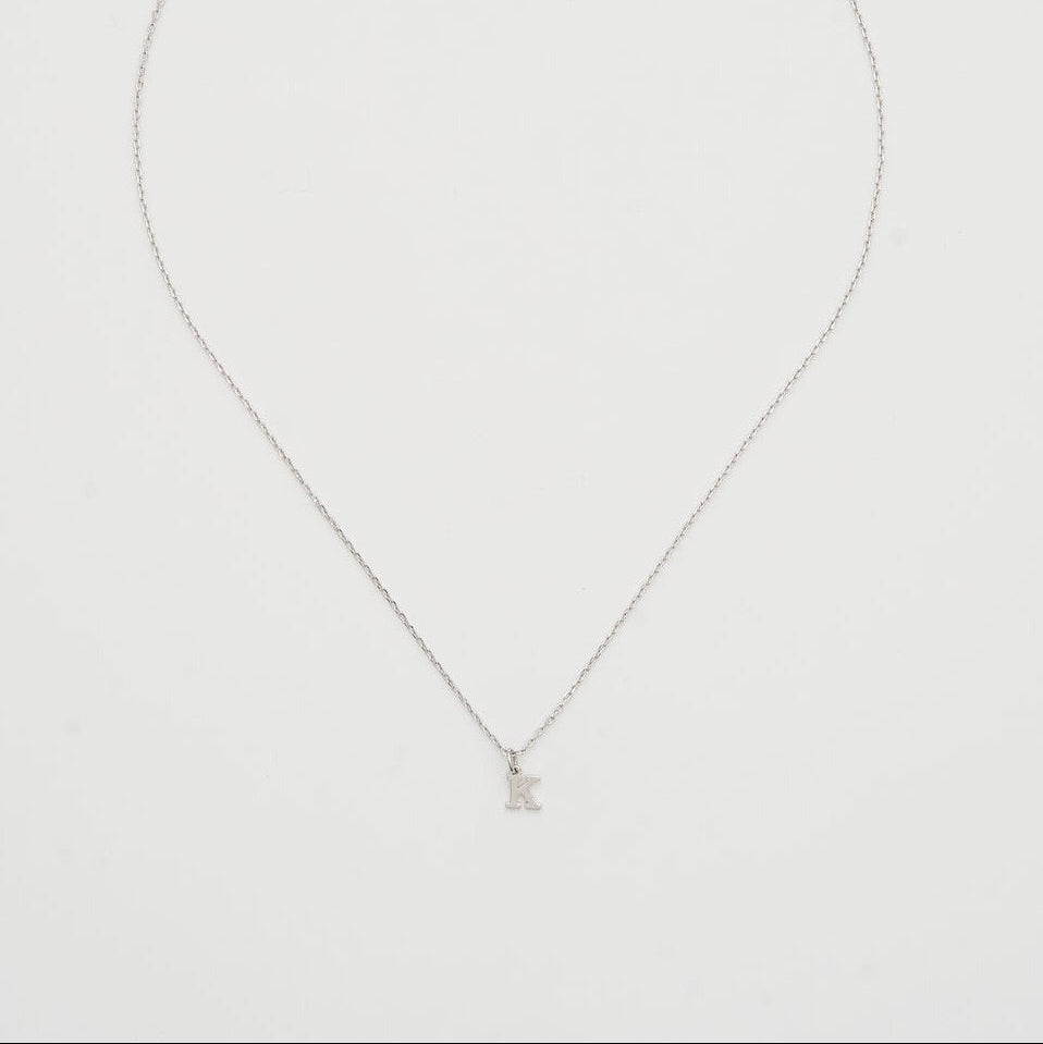 Dainty love initial Silver