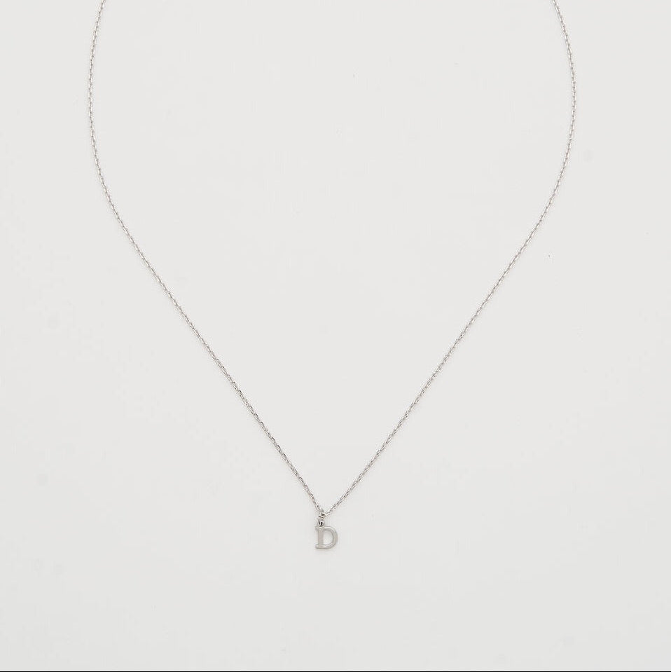 Dainty love initial Silver