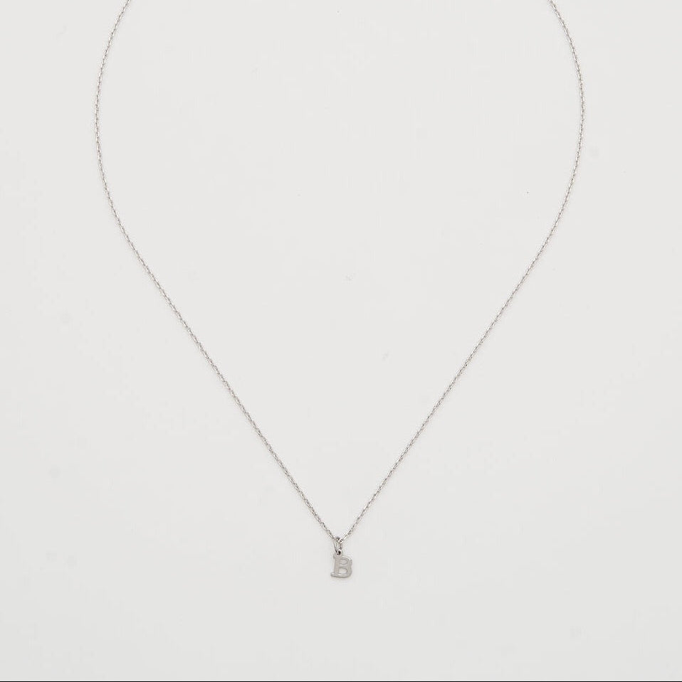 Dainty love initial Silver