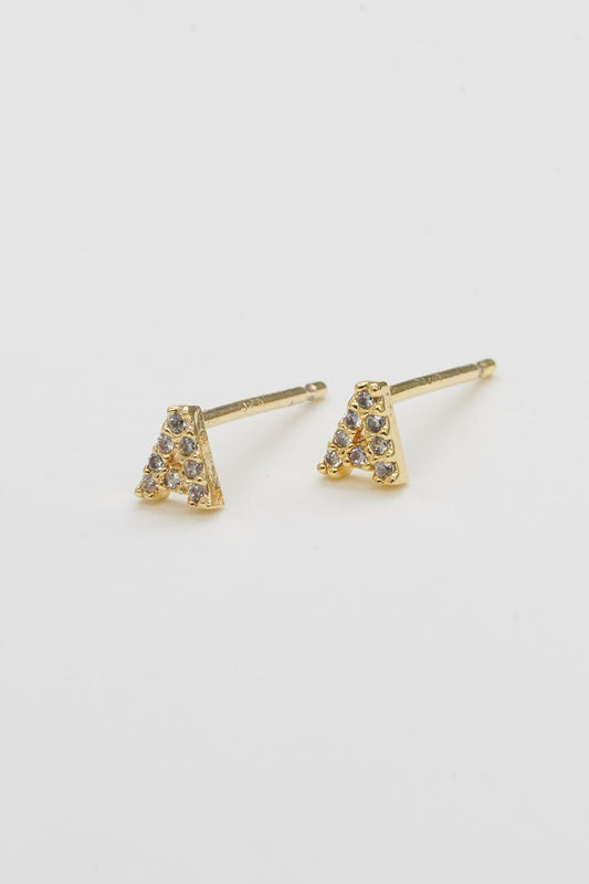 Shiny Initial Studs SET X 16