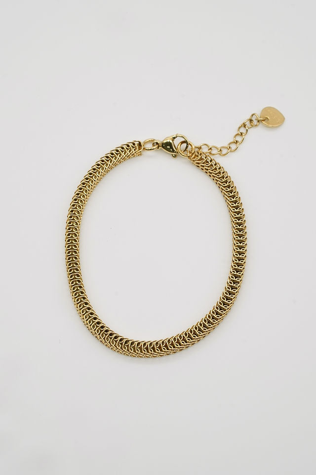 Gold Accordion Chain Bracelet