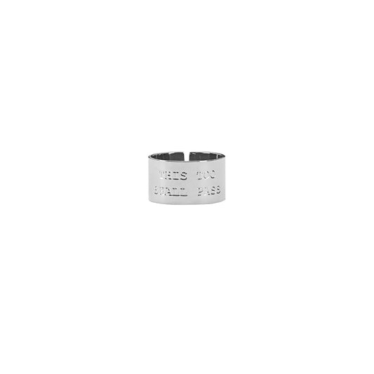 Waterproof Silver This Too Shall Pass Statement Ring