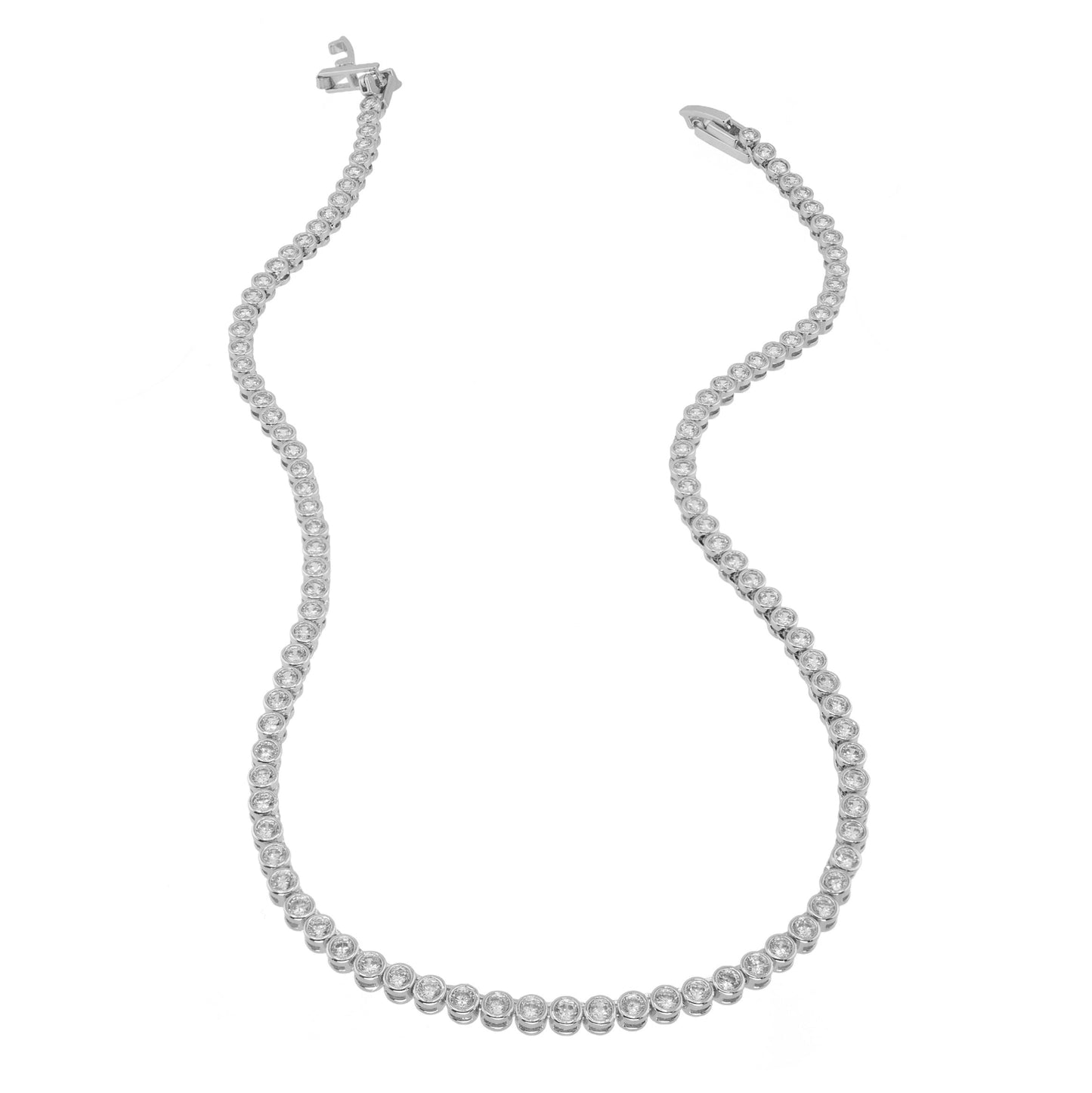 Diamond Tennis Necklace, Silver