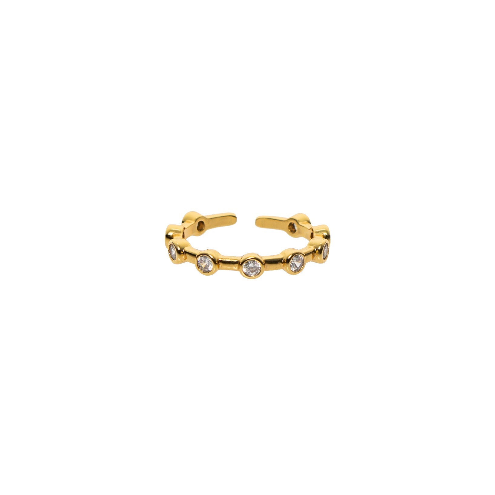18K Gold Crystal Crown Ring