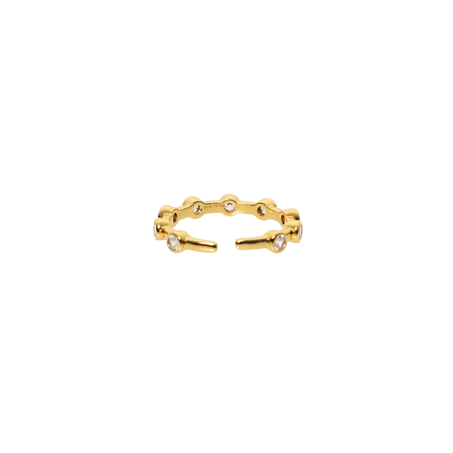 18K Gold Crystal Crown Ring