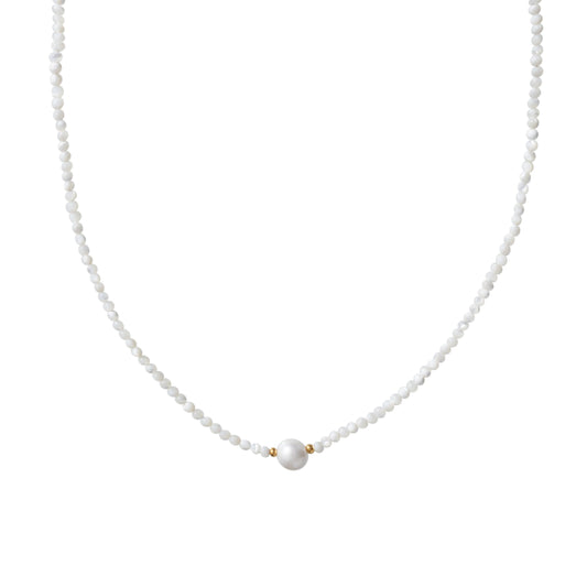 White Thin Pearls Necklace