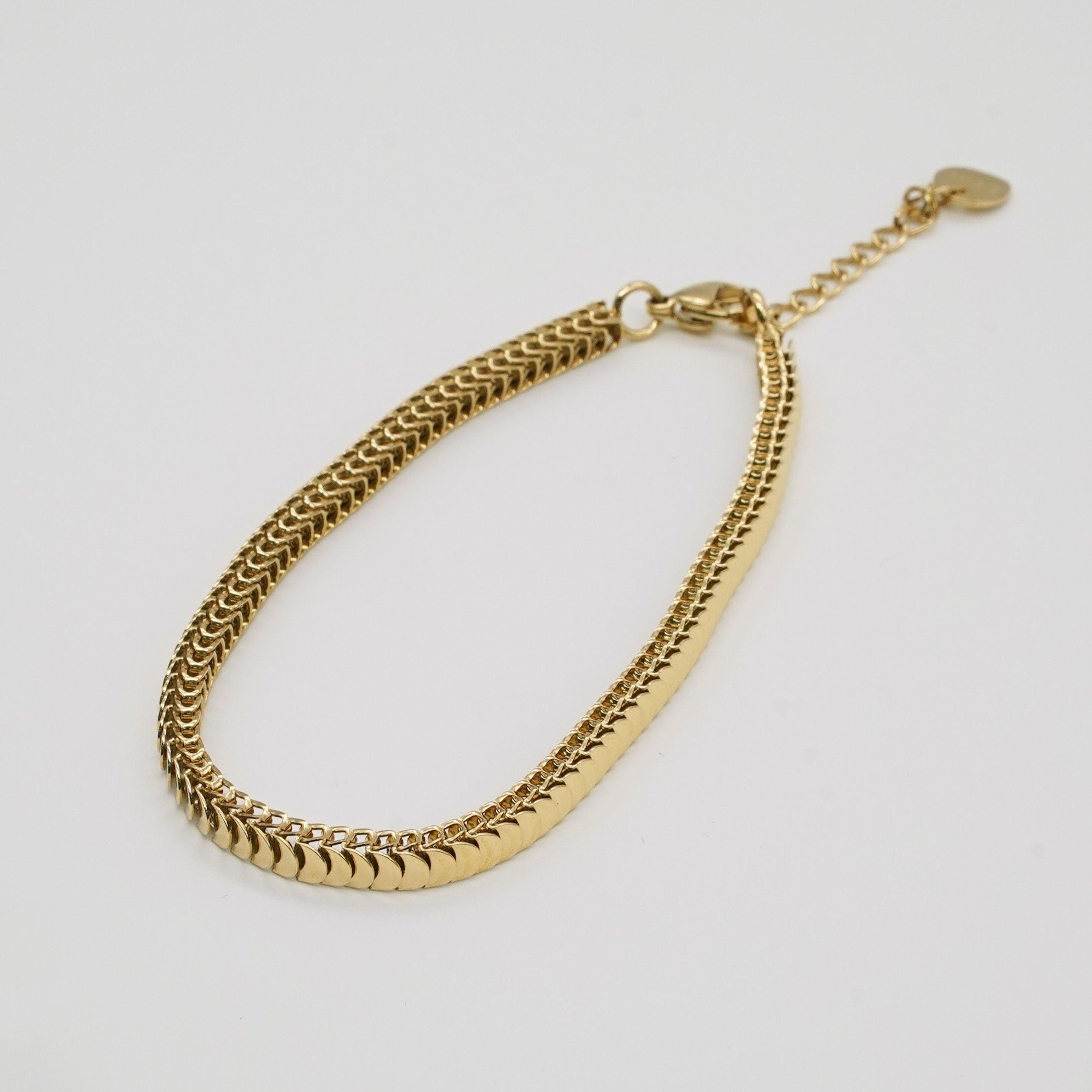 Waterproof Gold Accordion Chain Bracelet