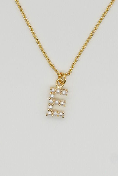 Dainty Love Pearl Initial Necklace