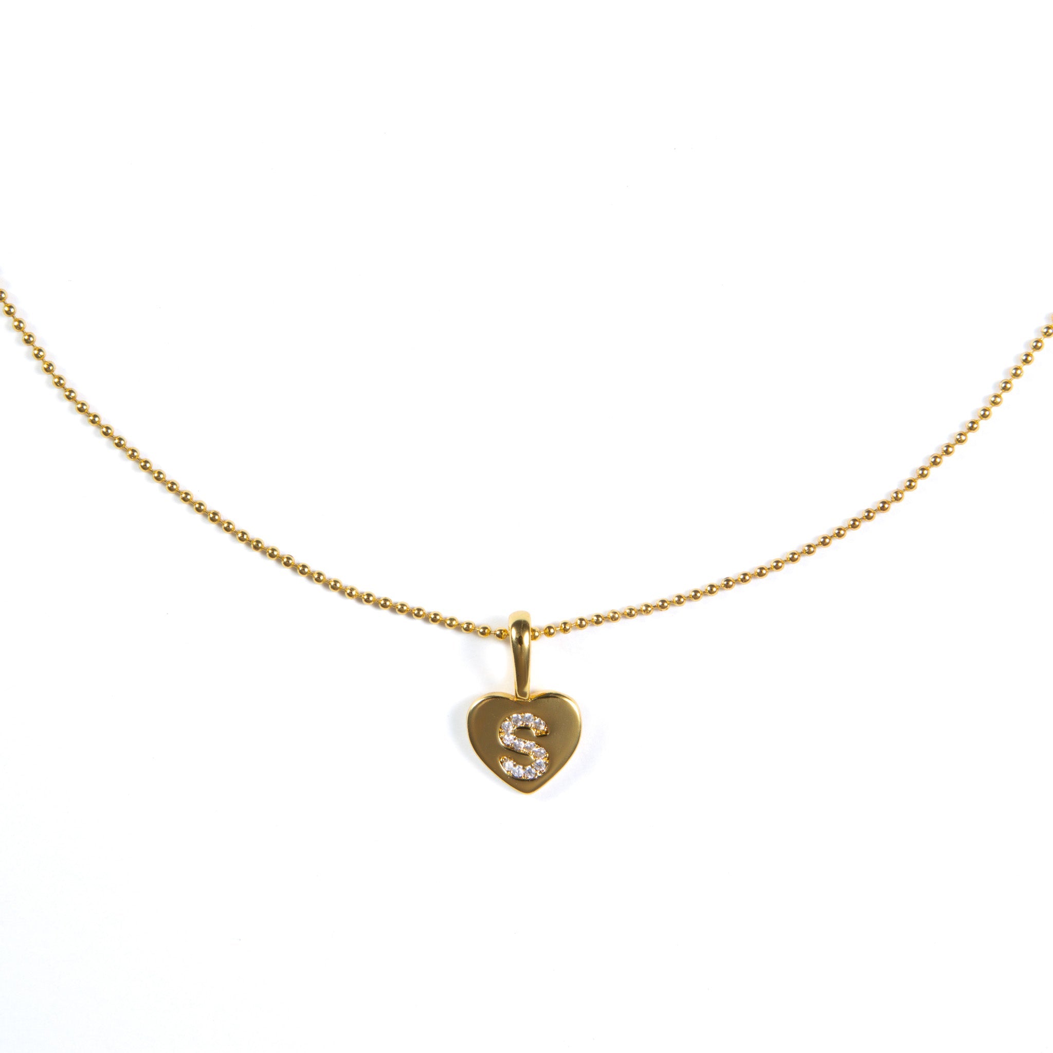 Heart Initial Necklace Set of 16
