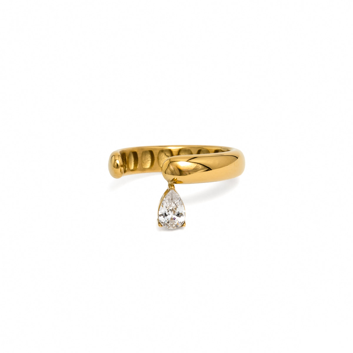 Open Ring with crystal drop size 7