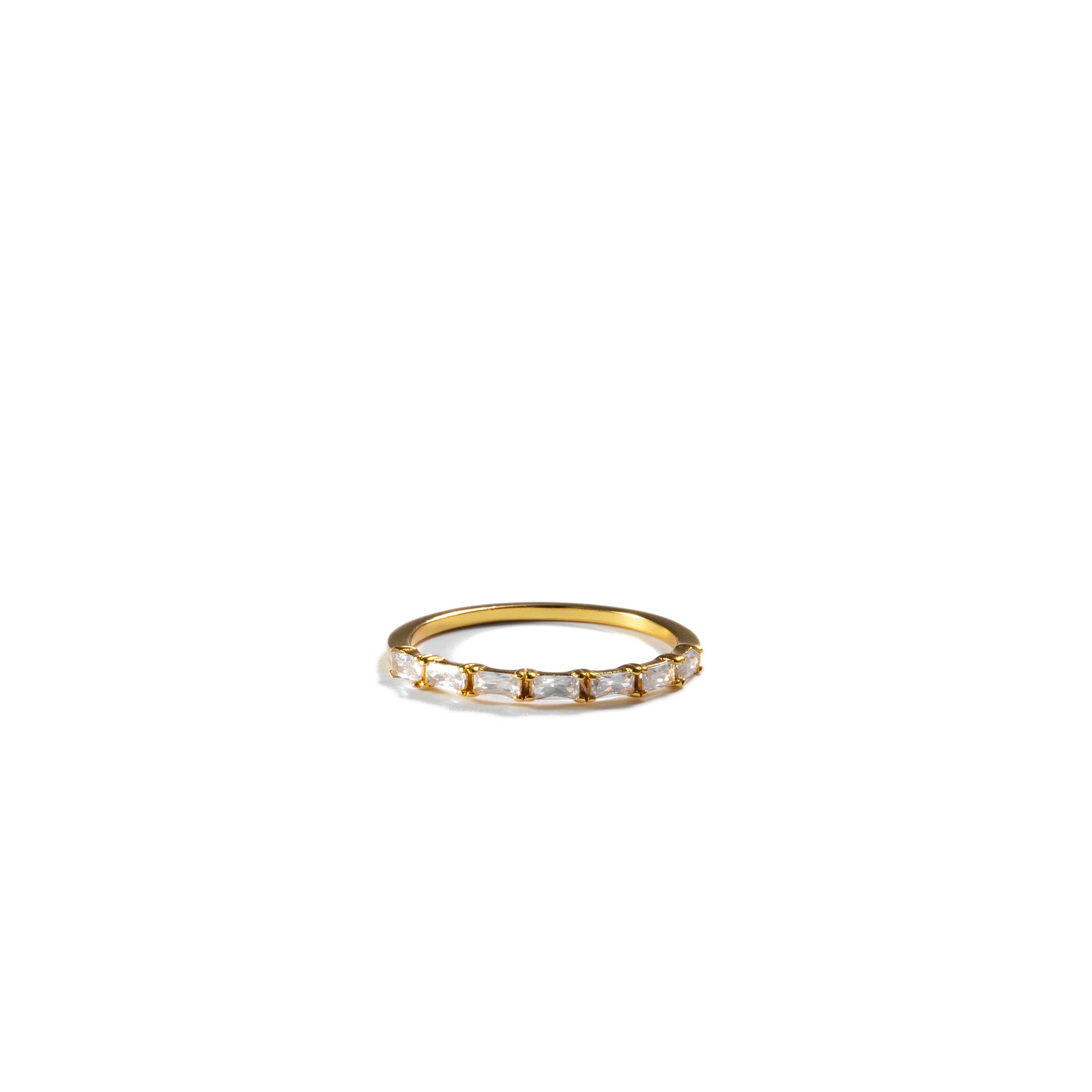 18K Gold Slim Baguette Tennis Ring