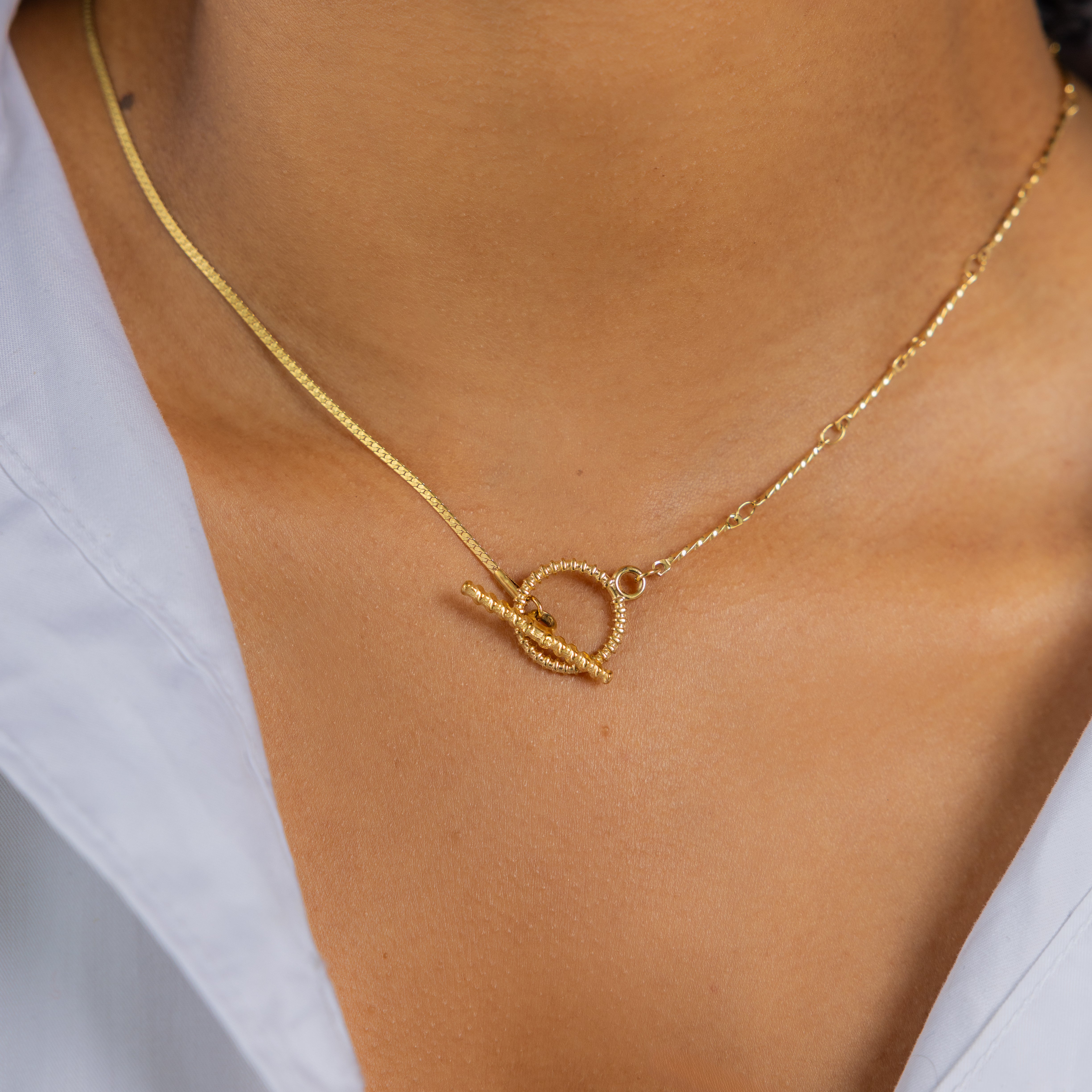 Waterproof Gold Dainty Circle Pendant