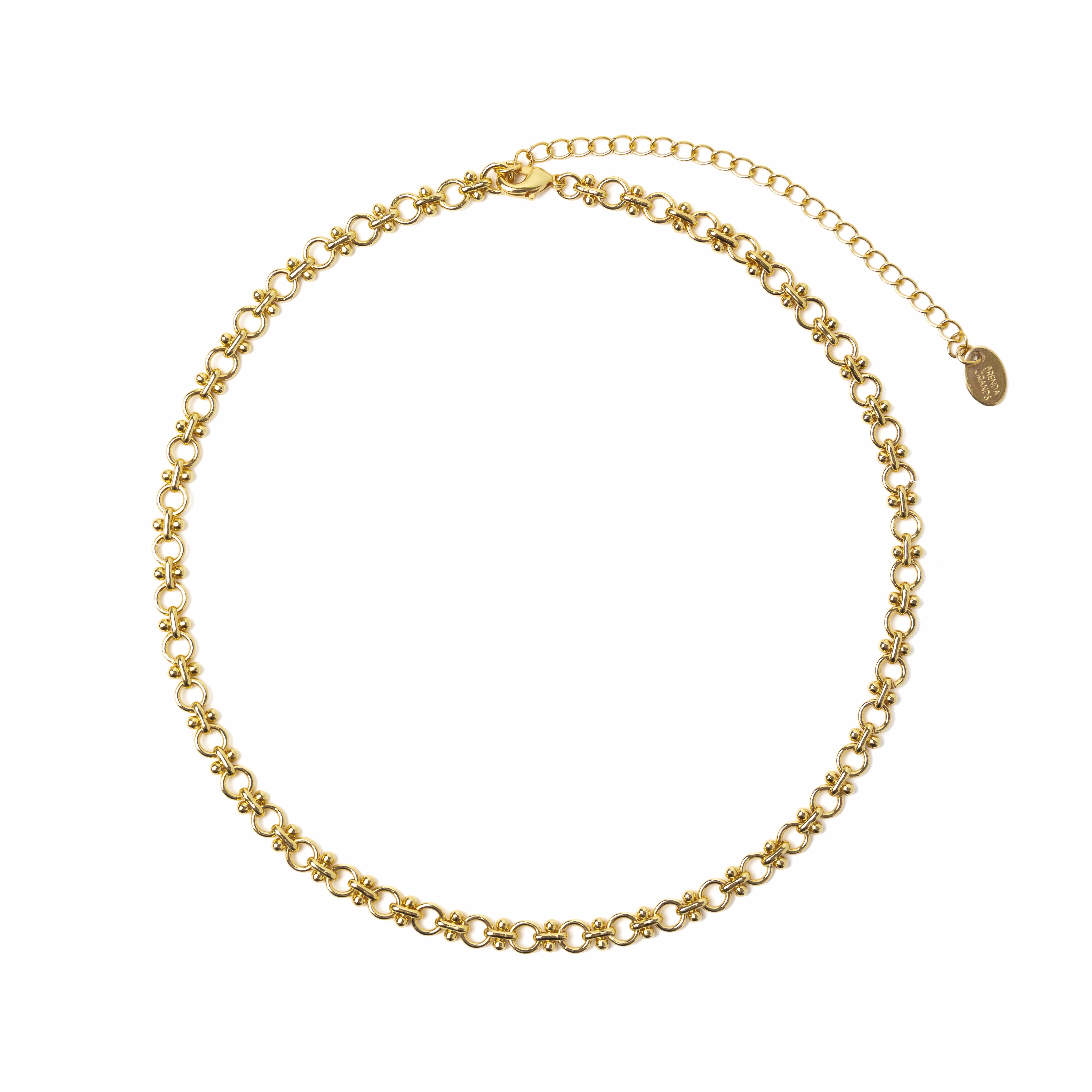 24K Gold Circle Link Necklace