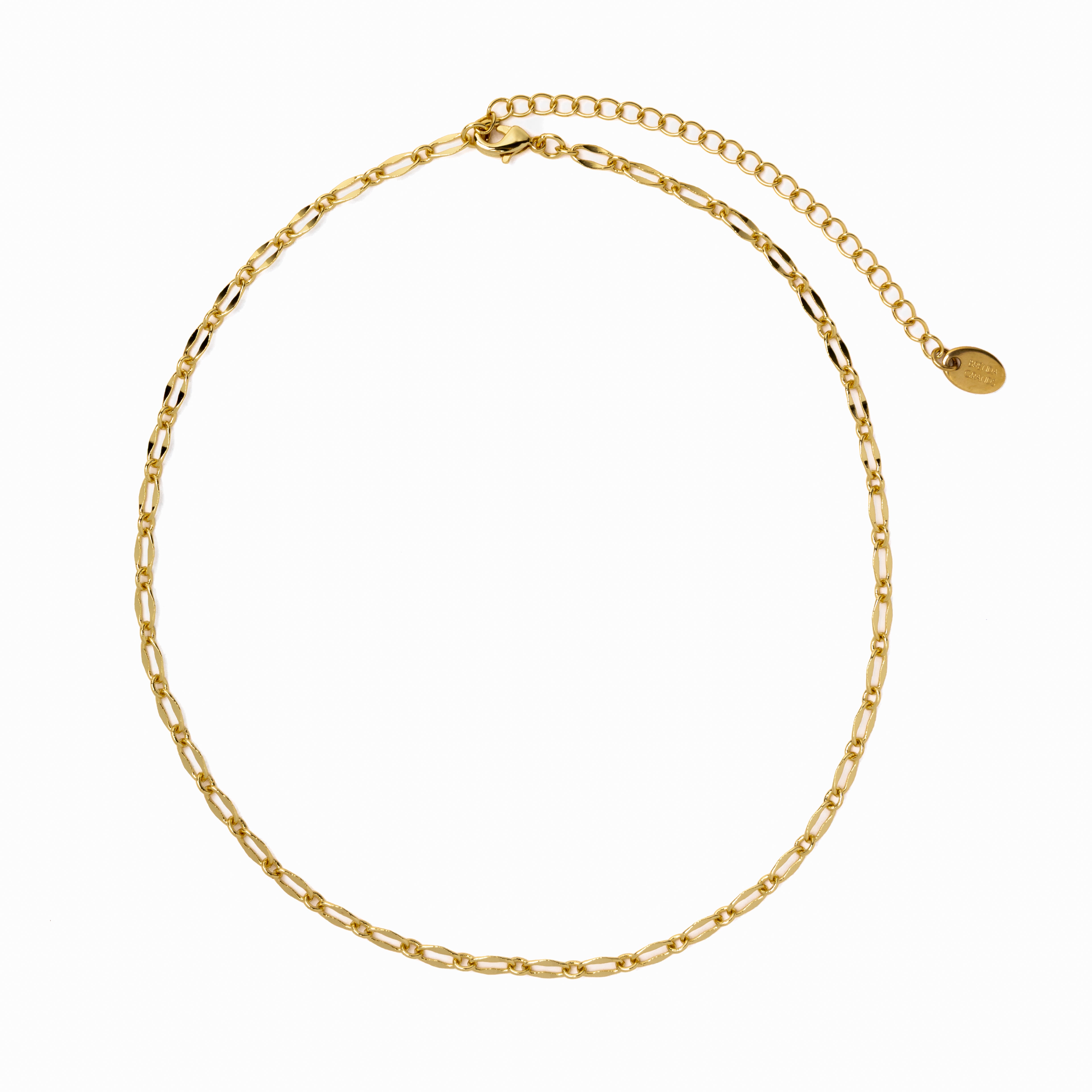 24K Gold Reflective Oval Chain