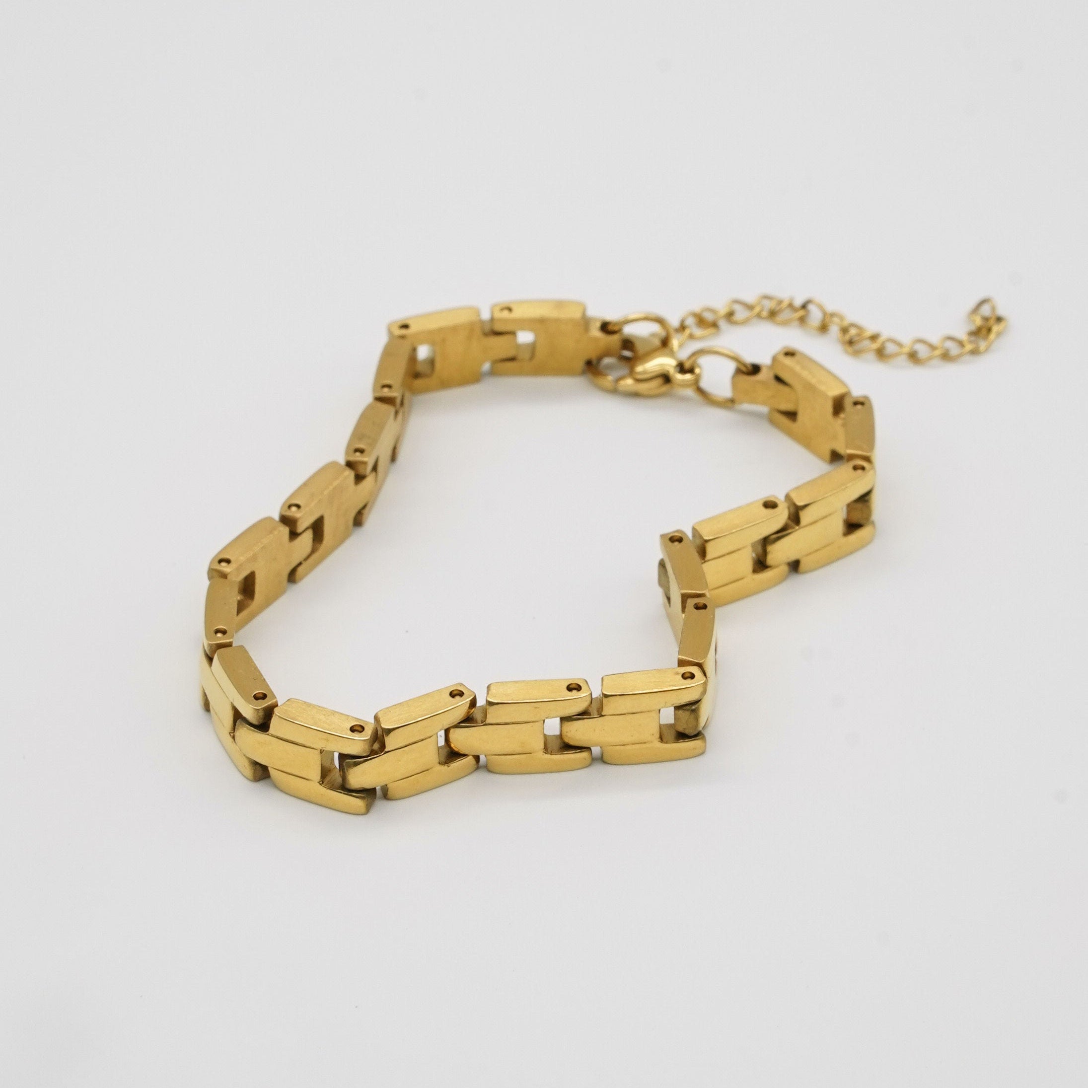 18K Gold Square Link Bracelet