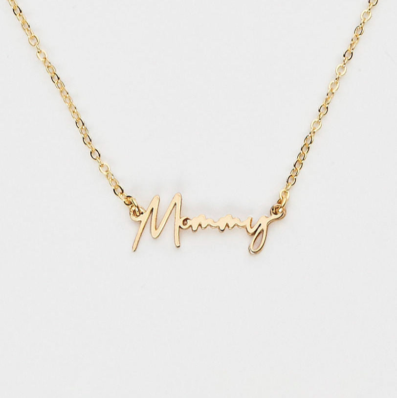 24K Gold Mommy Pendant Necklace