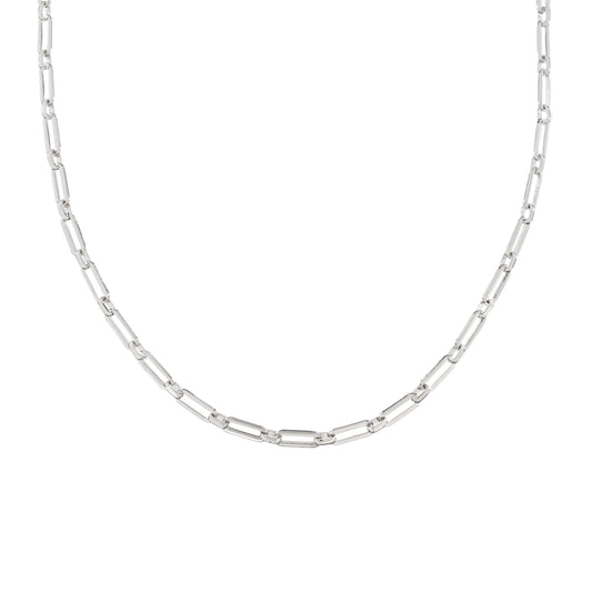 Silver Paperclip Chain Necklace
