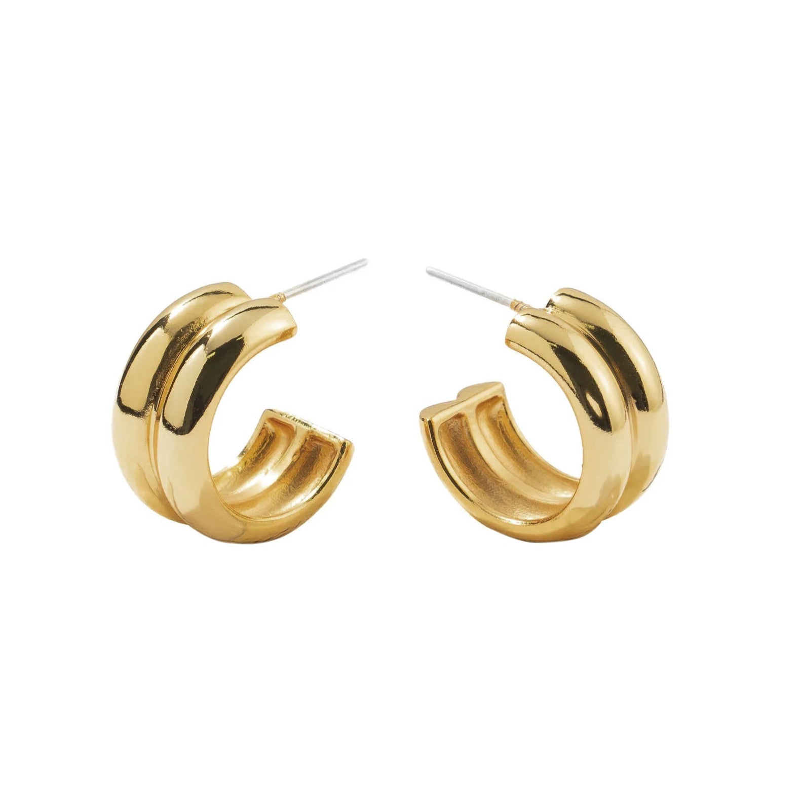 Twin Gold Hoops medium