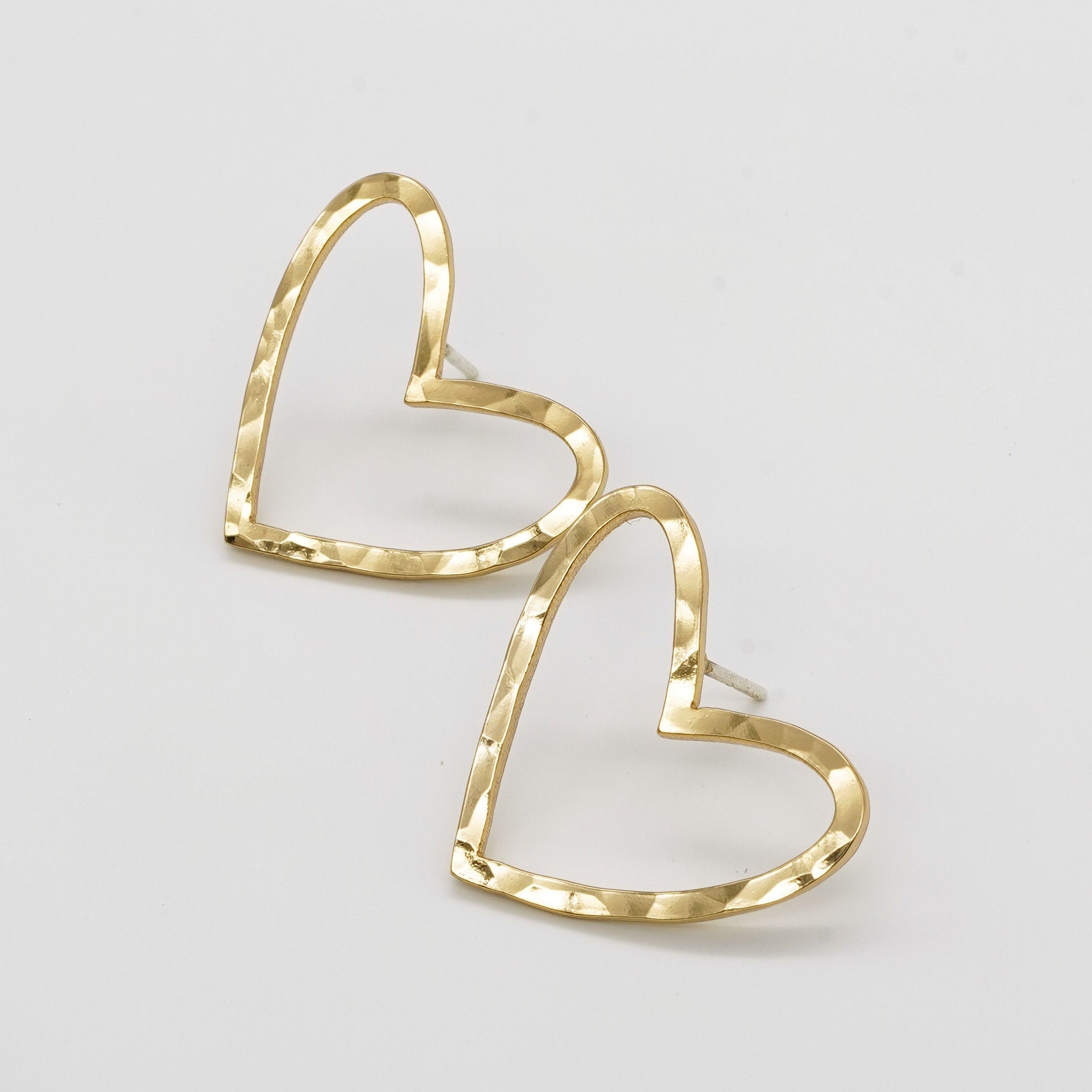 Hammered Hearts Studs