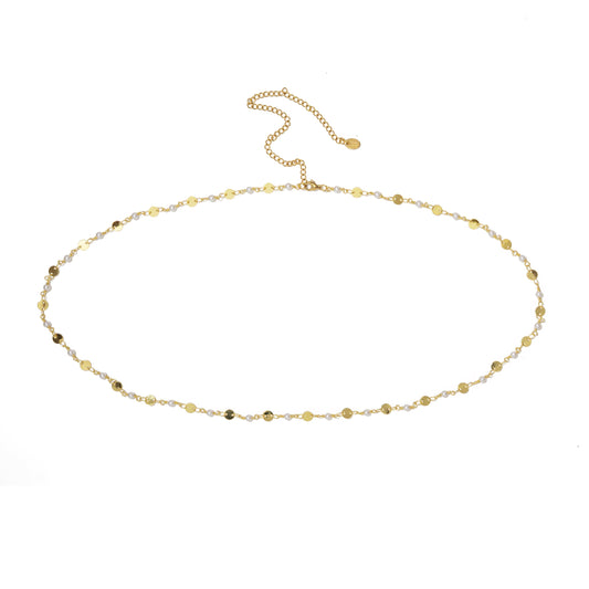 18K Gold Pearl Belly Chain