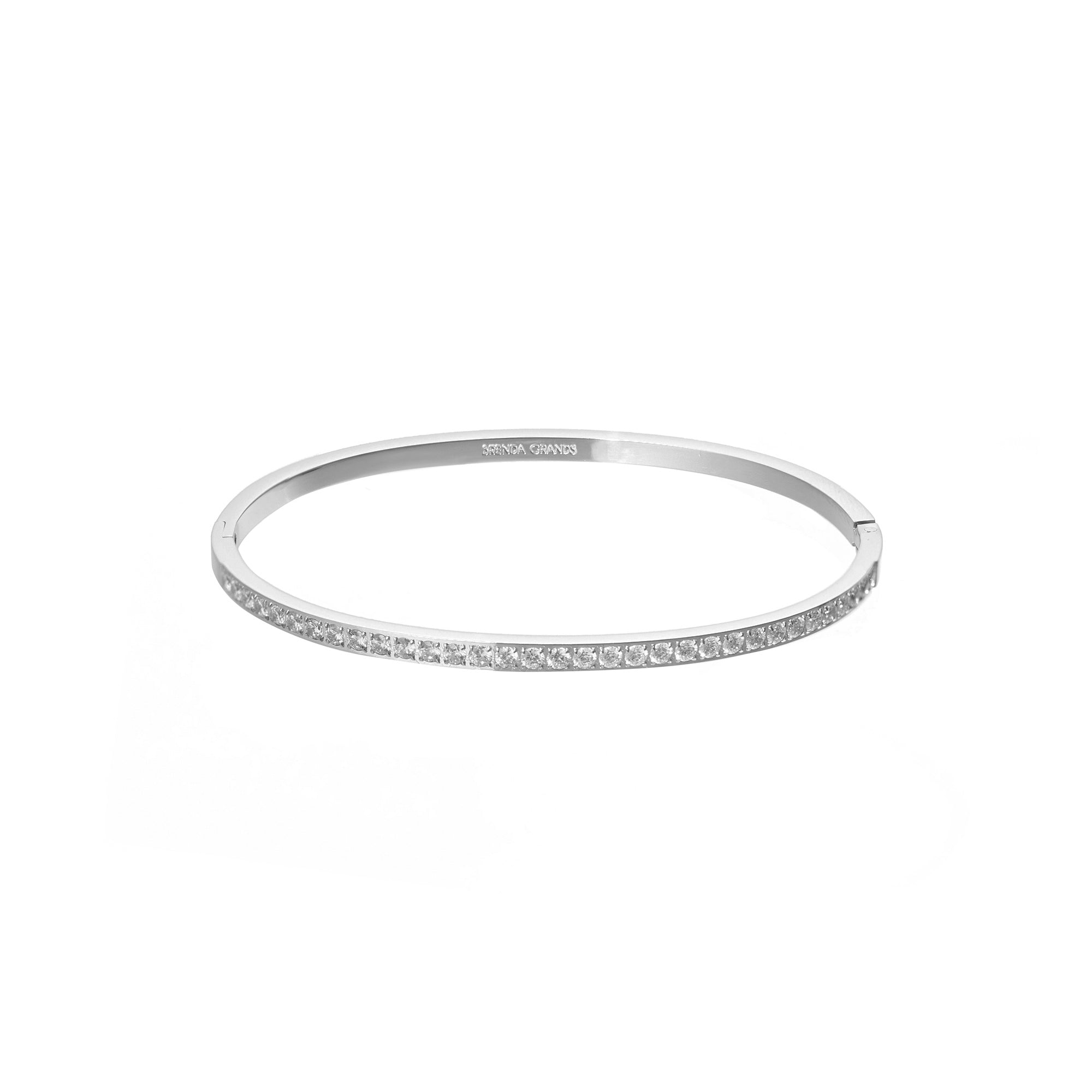 Diamonds Dainty Bangle, Silver