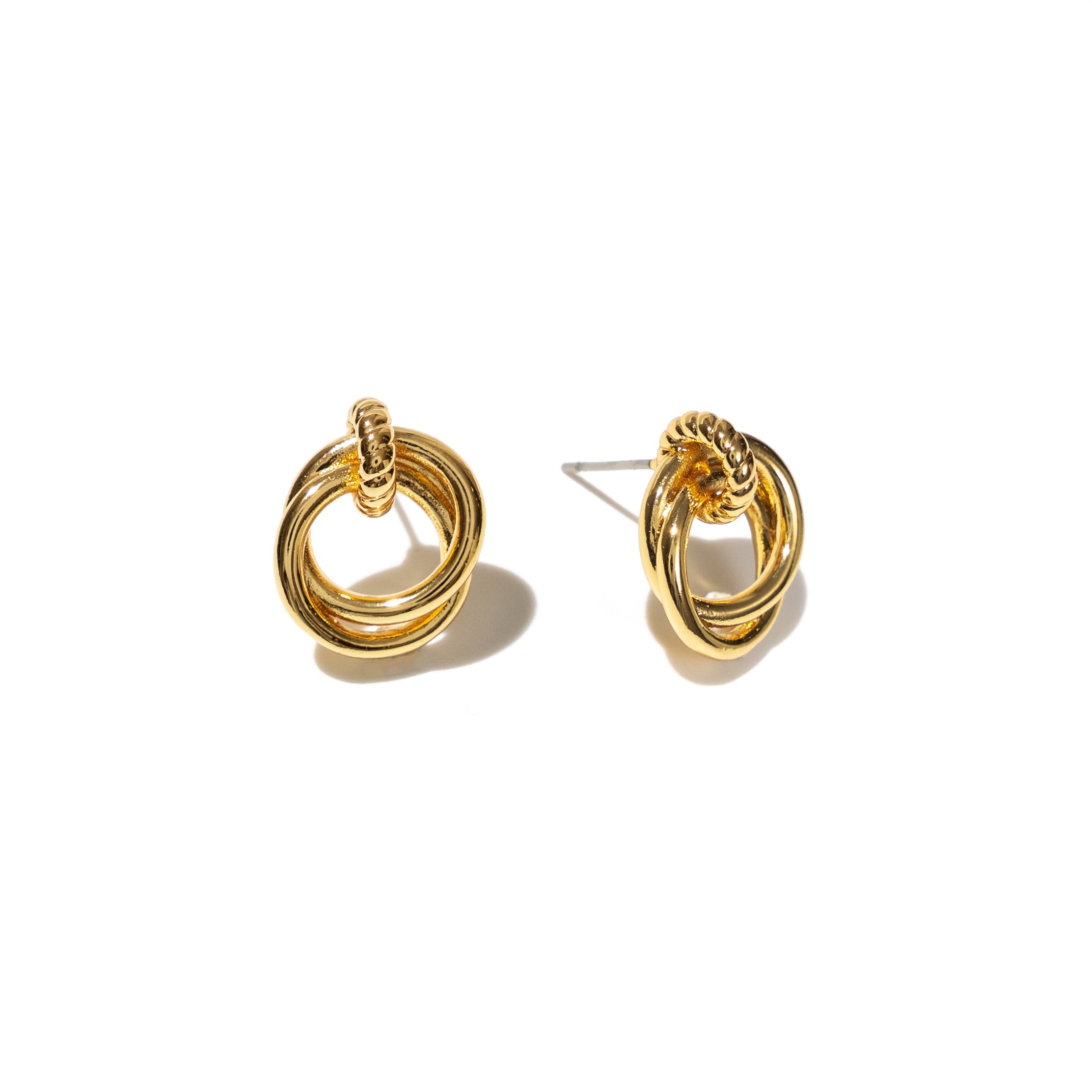 18K Gold Looped Duo Link Studs