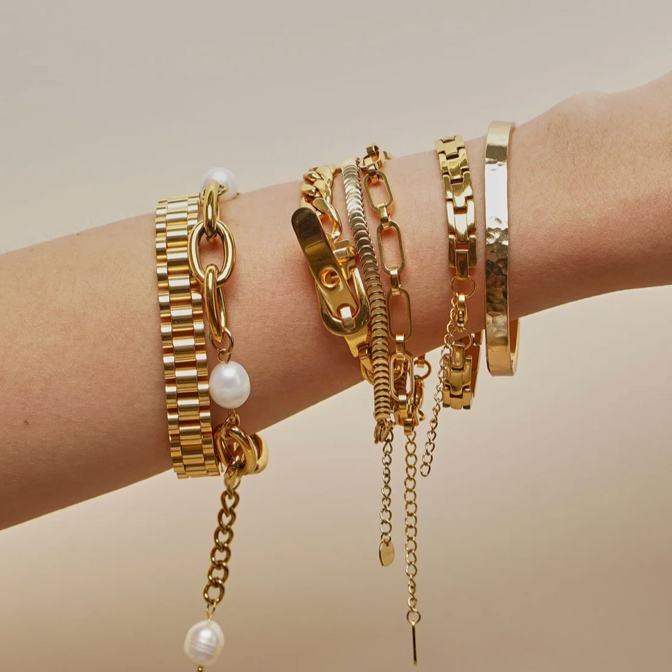 Waterproof Gold Belt Bracelet