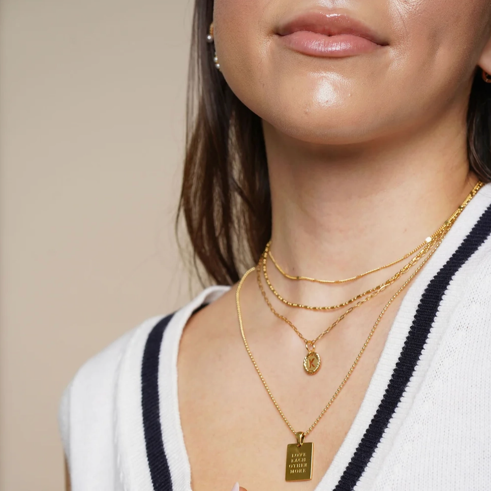 18K Gold Dainty Layered Reflective Choker