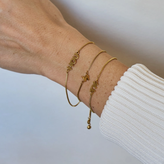 24K Gold TX Initial Bracelet