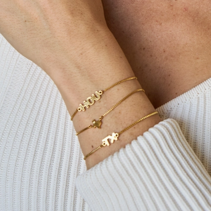24K Gold TX Initial Bracelet