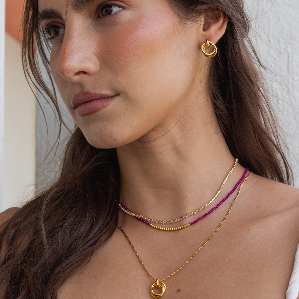 18k Gold Looped Duo Necklace