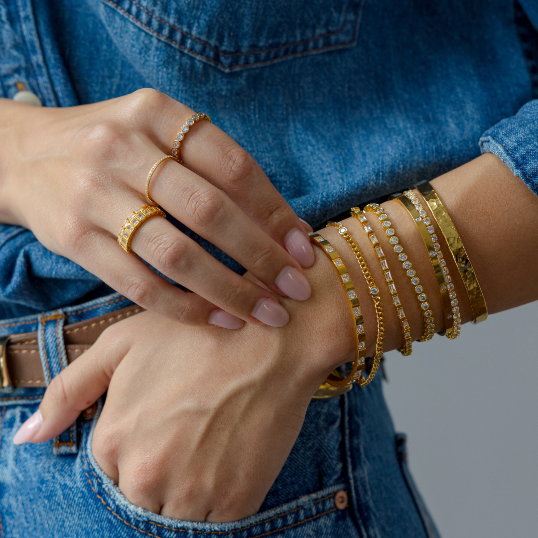 18K Gold Round Brilliant Tennis Bracelet