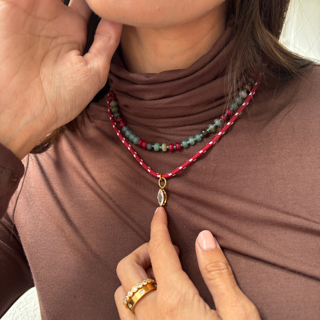 Paracord Necklace Burgundy