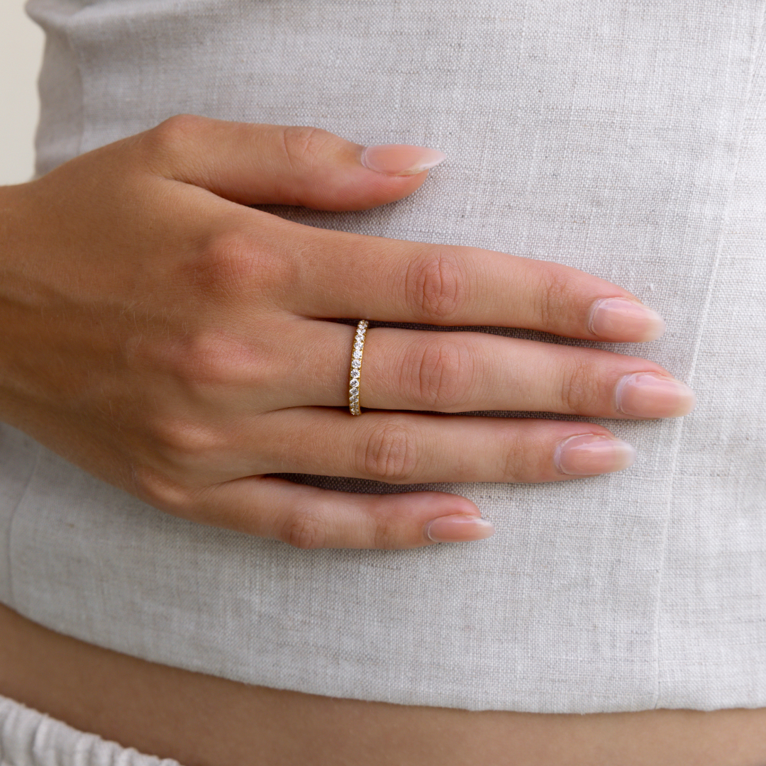 Waterproof Dainty Tennis Ring
