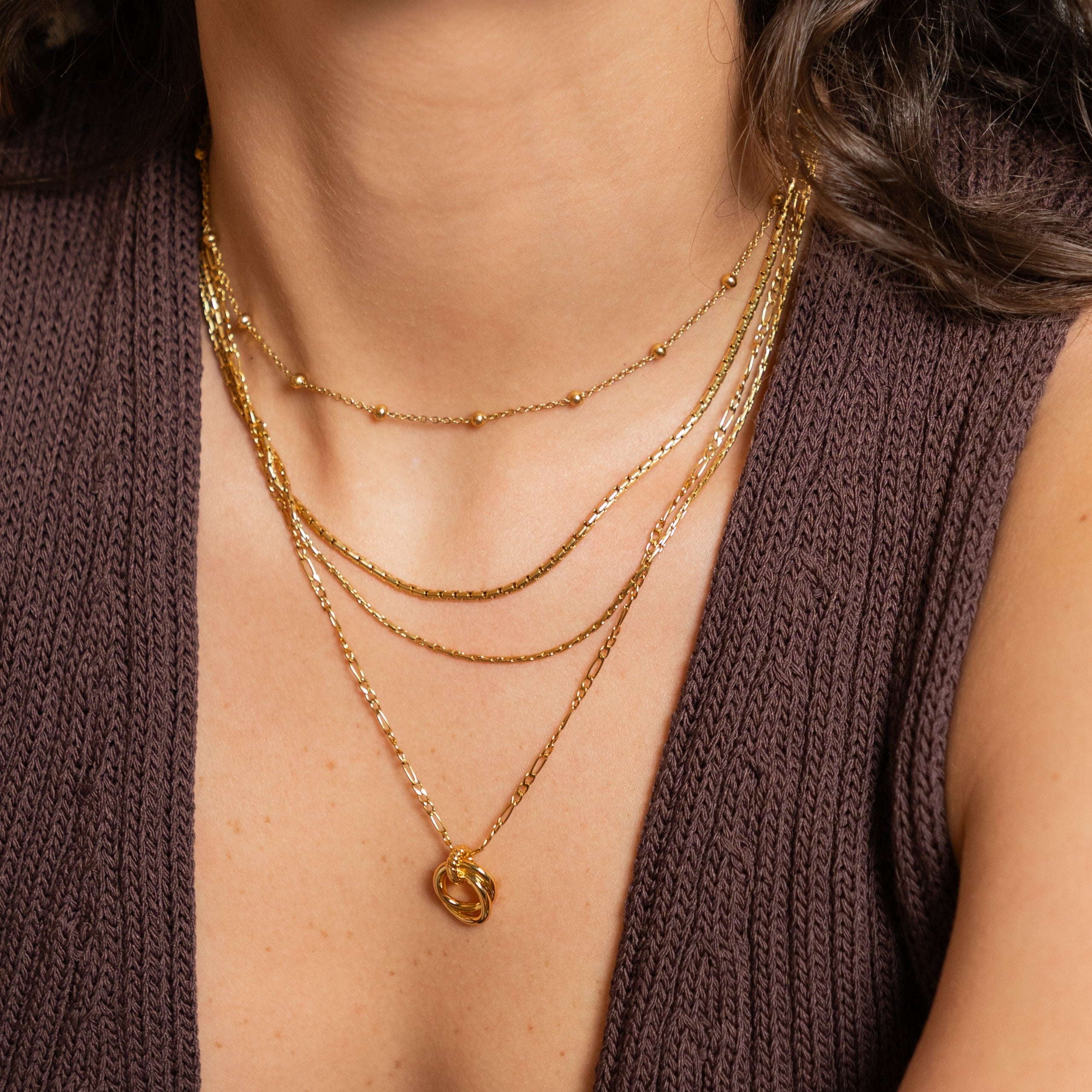 18K Looped Duo Link Necklace