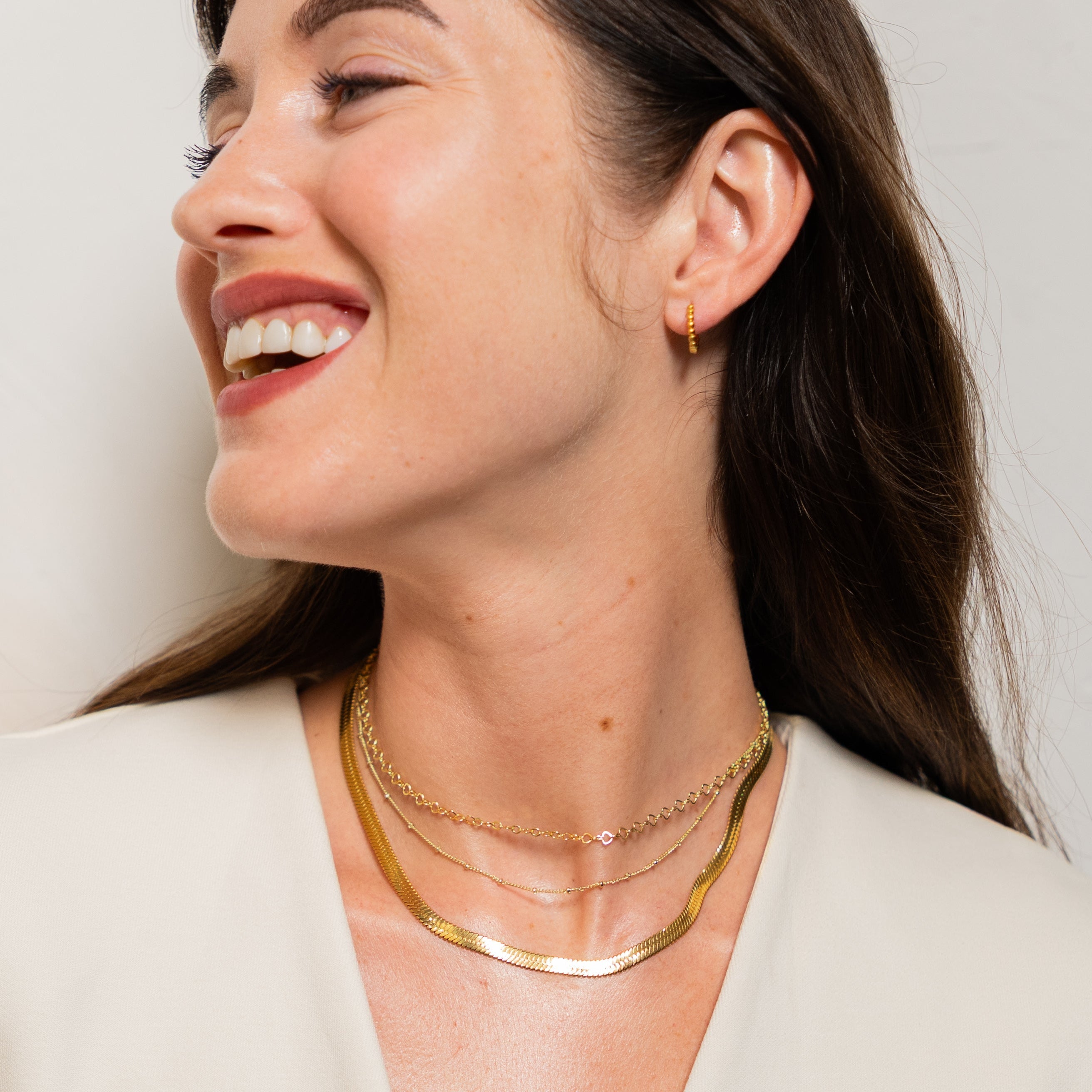 18K Gold Satellite Layered Choker