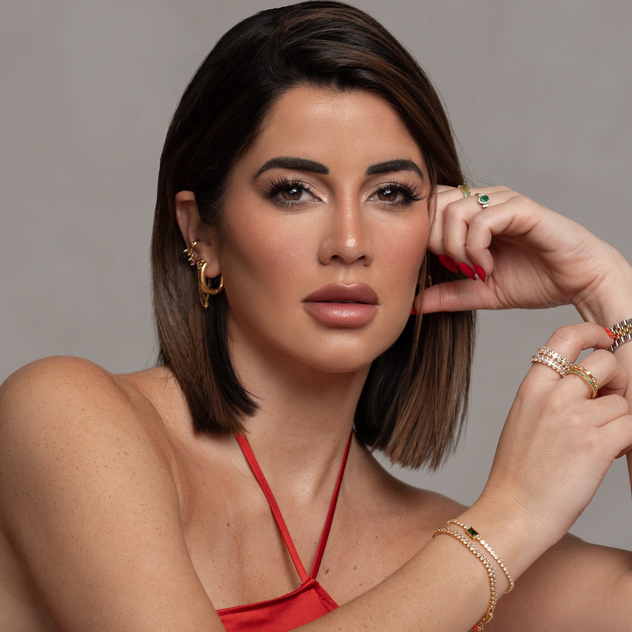 18K Gold Crystal Crown Ring