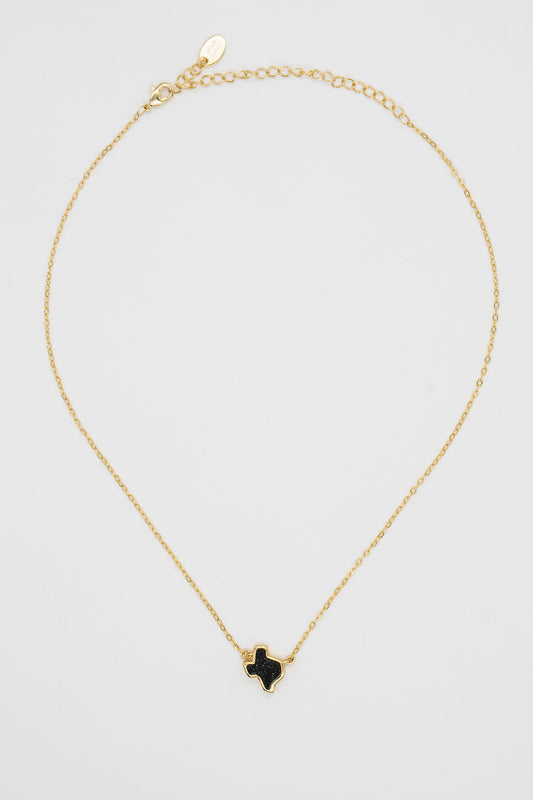 Texas Druzy Necklace in Black