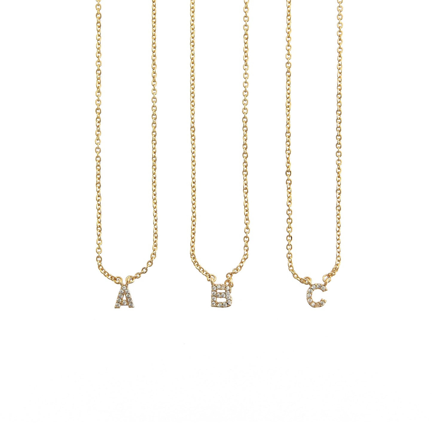 Shiny Initial Necklace SET X 16